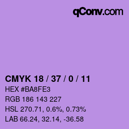 颜色代码: CMYK 18 / 37 / 0 / 11 | qconv.com