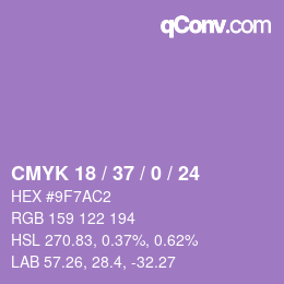 カラーコード: CMYK 18 / 37 / 0 / 24 | qconv.com