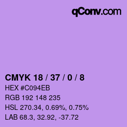 Color code: CMYK 18 / 37 / 0 / 8 | qconv.com