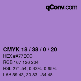 Farbcode: CMYK 18 / 38 / 0 / 20 | qconv.com
