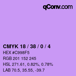 カラーコード: CMYK 18 / 38 / 0 / 4 | qconv.com