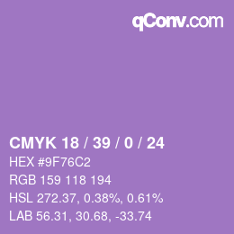 Color code: CMYK 18 / 39 / 0 / 24 | qconv.com