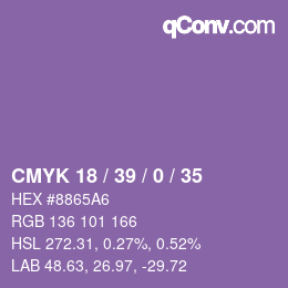カラーコード: CMYK 18 / 39 / 0 / 35 | qconv.com