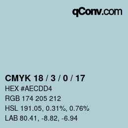 Color code: CMYK 18 / 3 / 0 / 17 | qconv.com