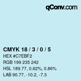 Color code: CMYK 18 / 3 / 0 / 5 | qconv.com