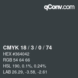カラーコード: CMYK 18 / 3 / 0 / 74 | qconv.com