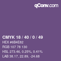 Farbcode: CMYK 18 / 40 / 0 / 49 | qconv.com