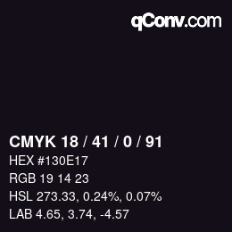 颜色代码: CMYK 18 / 41 / 0 / 91 | qconv.com