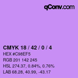 Color code: CMYK 18 / 42 / 0 / 4 | qconv.com