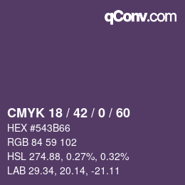 カラーコード: CMYK 18 / 42 / 0 / 60 | qconv.com