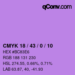 Código de color: CMYK 18 / 43 / 0 / 10 | qconv.com
