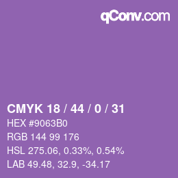 カラーコード: CMYK 18 / 44 / 0 / 31 | qconv.com