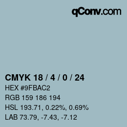 Color code: CMYK 18 / 4 / 0 / 24 | qconv.com