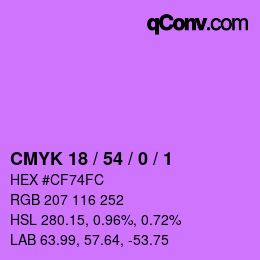 カラーコード: CMYK 18 / 54 / 0 / 1 | qconv.com