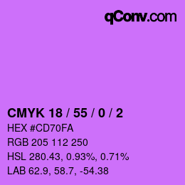 Código de color: CMYK 18 / 55 / 0 / 2 | qconv.com