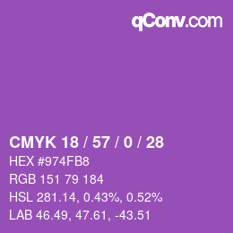 Color code: CMYK 18 / 57 / 0 / 28 | qconv.com