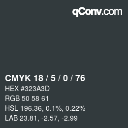 Color code: CMYK 18 / 5 / 0 / 76 | qconv.com