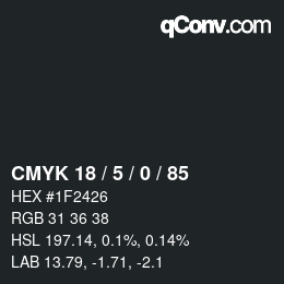 Color code: CMYK 18 / 5 / 0 / 85 | qconv.com