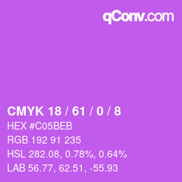 颜色代码: CMYK 18 / 61 / 0 / 8 | qconv.com