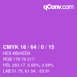 カラーコード: CMYK 18 / 64 / 0 / 15 | qconv.com