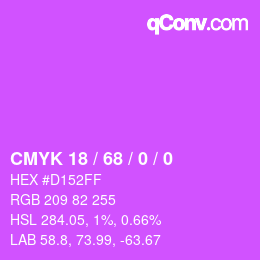 Color code: CMYK 18 / 68 / 0 / 0 | qconv.com