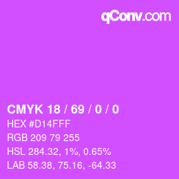 Color code: CMYK 18 / 69 / 0 / 0 | qconv.com