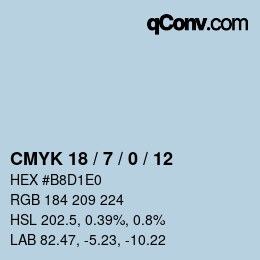 Color code: CMYK 18 / 7 / 0 / 12 | qconv.com