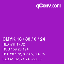 Color code: CMYK 18 / 88 / 0 / 24 | qconv.com