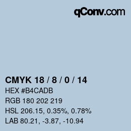 カラーコード: CMYK 18 / 8 / 0 / 14 | qconv.com