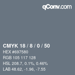 Color code: CMYK 18 / 8 / 0 / 50 | qconv.com