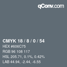 Color code: CMYK 18 / 8 / 0 / 54 | qconv.com