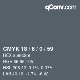 カラーコード: CMYK 18 / 8 / 0 / 59 | qconv.com