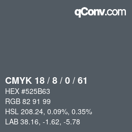 Color code: CMYK 18 / 8 / 0 / 61 | qconv.com