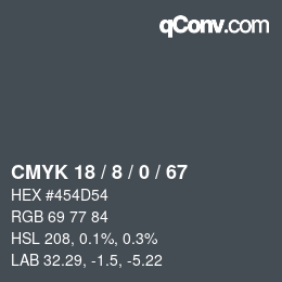 颜色代码: CMYK 18 / 8 / 0 / 67 | qconv.com