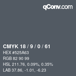Color code: CMYK 18 / 9 / 0 / 61 | qconv.com
