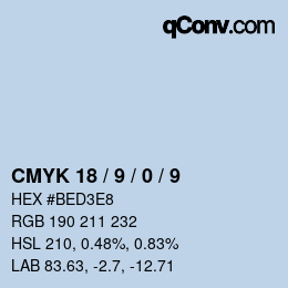 Color code: CMYK 18 / 9 / 0 / 9 | qconv.com