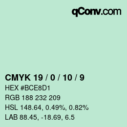 Color code: CMYK 19 / 0 / 10 / 9 | qconv.com