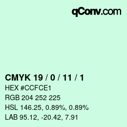 Color code: CMYK 19 / 0 / 11 / 1 | qconv.com