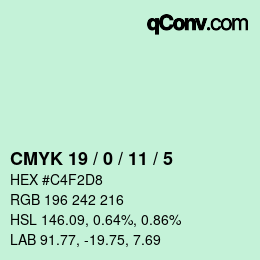 Color code: CMYK 19 / 0 / 11 / 5 | qconv.com