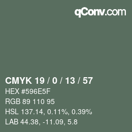 颜色代码: CMYK 19 / 0 / 13 / 57 | qconv.com