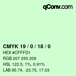 Code couleur: CMYK 19 / 0 / 18 / 0 | qconv.com