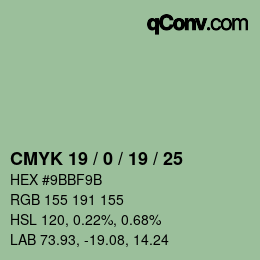 Código de color: CMYK 19 / 0 / 19 / 25 | qconv.com