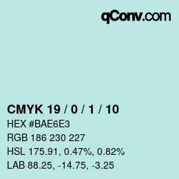 Color code: CMYK 19 / 0 / 1 / 10 | qconv.com
