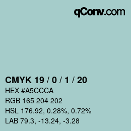 Color code: CMYK 19 / 0 / 1 / 20 | qconv.com