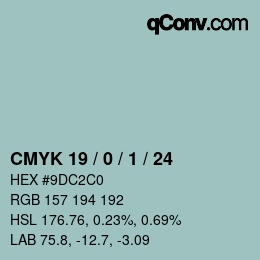 颜色代码: CMYK 19 / 0 / 1 / 24 | qconv.com