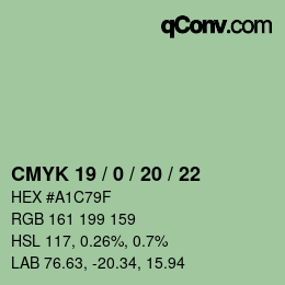 カラーコード: CMYK 19 / 0 / 20 / 22 | qconv.com