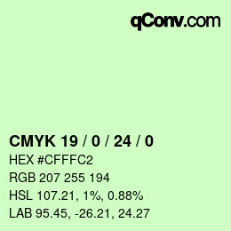 Color code: CMYK 19 / 0 / 24 / 0 | qconv.com