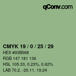 Código de color: CMYK 19 / 0 / 25 / 29 | qconv.com