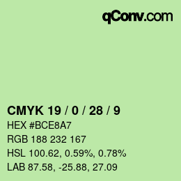 颜色代码: CMYK 19 / 0 / 28 / 9 | qconv.com