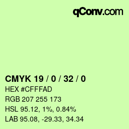 Color code: CMYK 19 / 0 / 32 / 0 | qconv.com